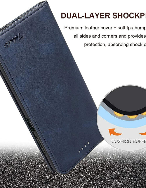 Load image into Gallery viewer, TOHULLE for Google Pixel 6 Case, Vintage Wallet Case Card Holder - Blue
