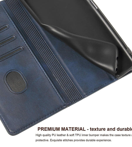 TOHULLE for Google Pixel 6 Case, Vintage Wallet Case Card Holder - Blue