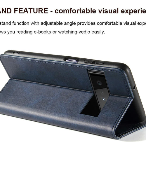 Load image into Gallery viewer, TOHULLE for Google Pixel 6 Case, Vintage Wallet Case Card Holder - Blue
