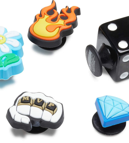 [Like New] Crocs 5-Pack Trendy Shoe Charms | Jibbitz, MVP Kid, One Size