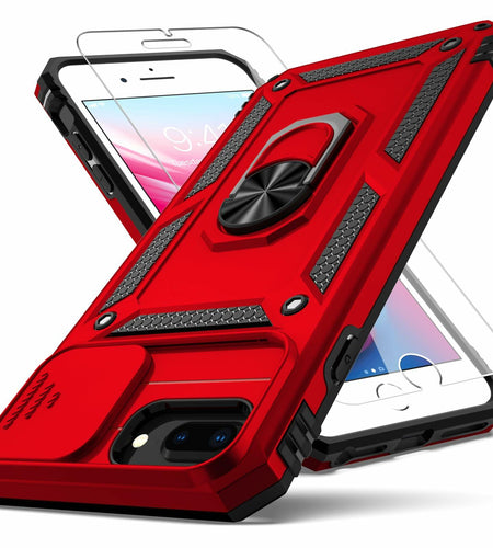 YZOK iPhone 8 Plus/7 Plus Case with HD Screen Protector Red New
