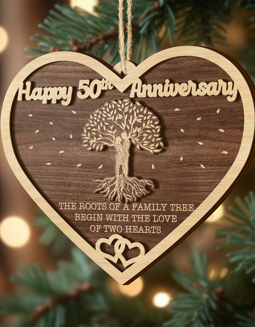 Load image into Gallery viewer, V VIBEPY 50th Anniversary 2-Layer Couples Ornament Decorative Keepsake
