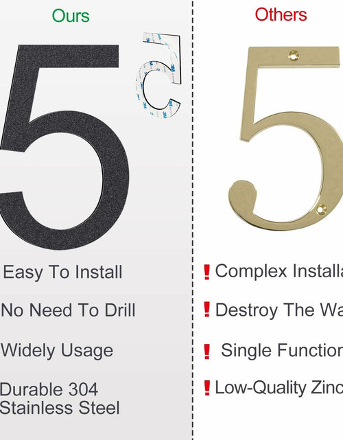 Load image into Gallery viewer, 6 Inch Stainless Steel Self-Adhesive House Number 4 Outdoor Durable
