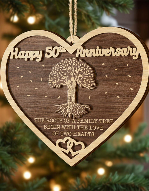 Load image into Gallery viewer, V VIBEPY 50th Anniversary 2-Layer Couples Ornament Decorative Keepsake
