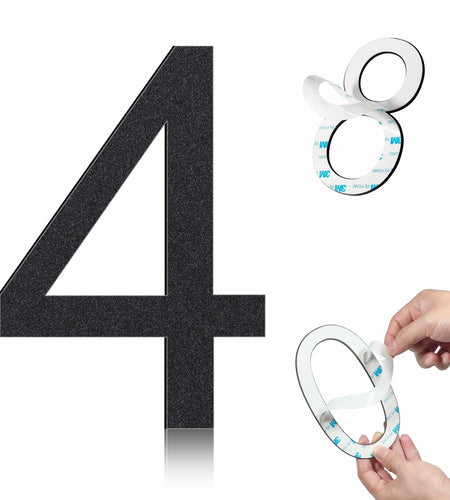 6 Inch Stainless Steel Self-Adhesive House Number 4 Outdoor Durable
