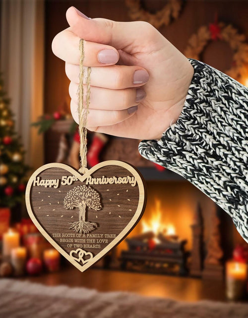 Load image into Gallery viewer, V VIBEPY 50th Anniversary 2-Layer Couples Ornament Decorative Keepsake
