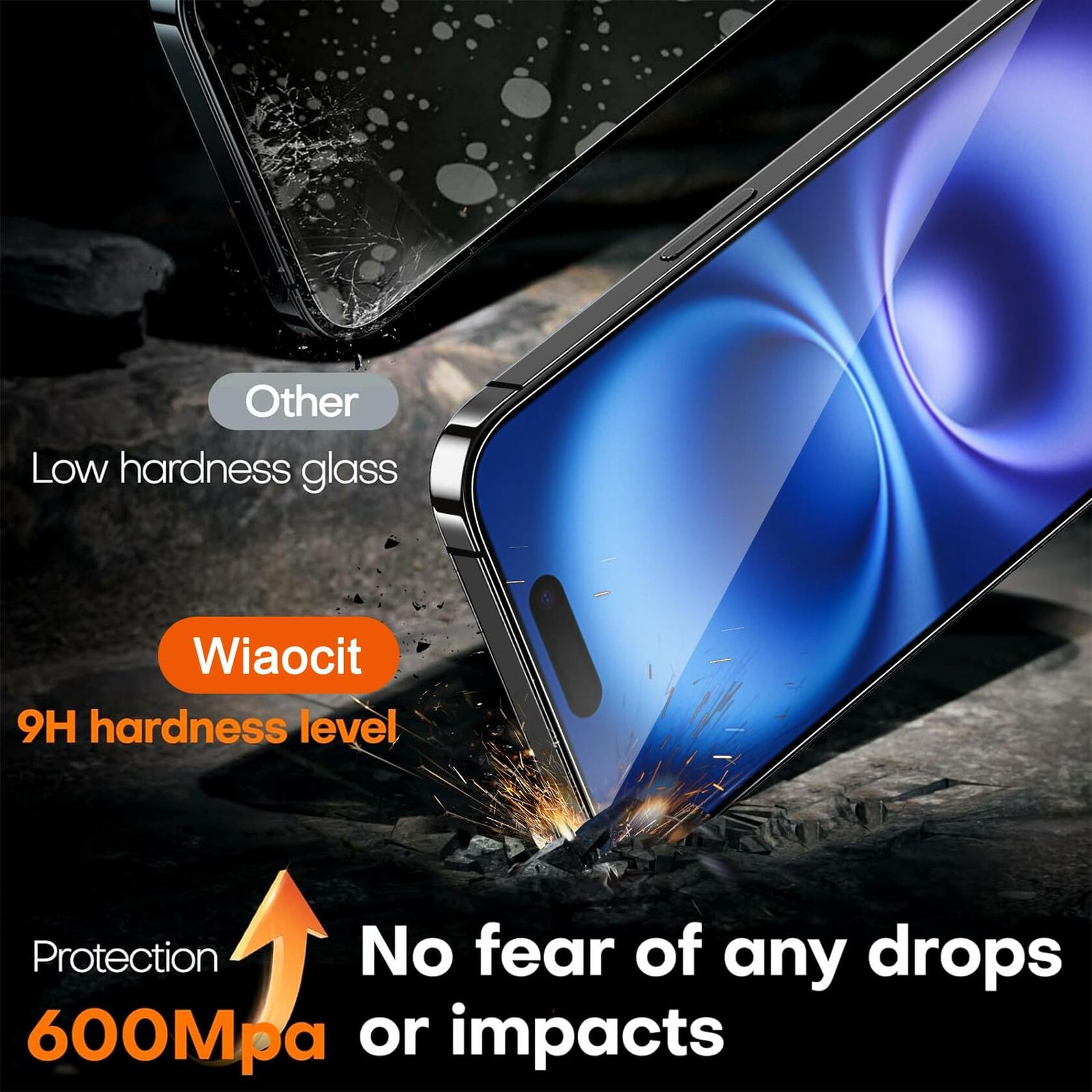 Wiaocit 3 Pack Tempered Glass Screen Protector for iPhone SE 4 - Clear