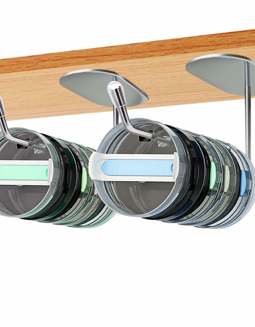 Load image into Gallery viewer, Nuorest 2 Pack Tumbler Lid Organizer Hook Under Cabinet Space Saving
