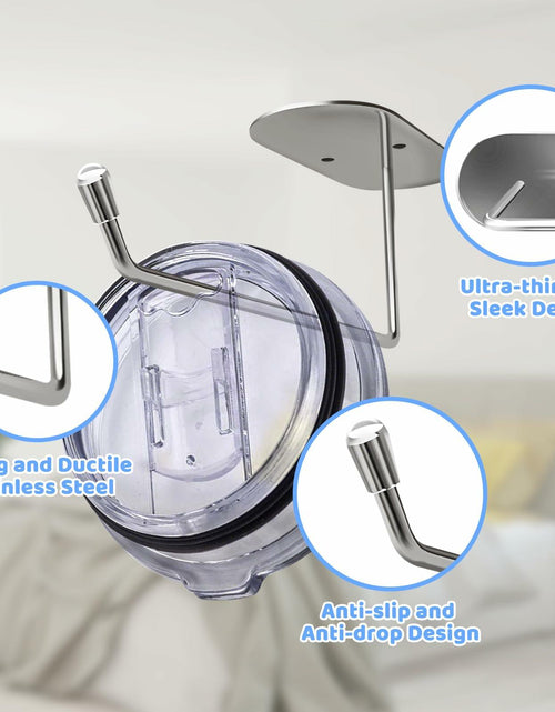 Load image into Gallery viewer, Nuorest 2 Pack Tumbler Lid Organizer Hook Under Cabinet Space Saving
