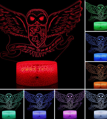 QIANFUN Hedwig Owl Night Light, Niglt Light for Harry Fans (Hedwig)