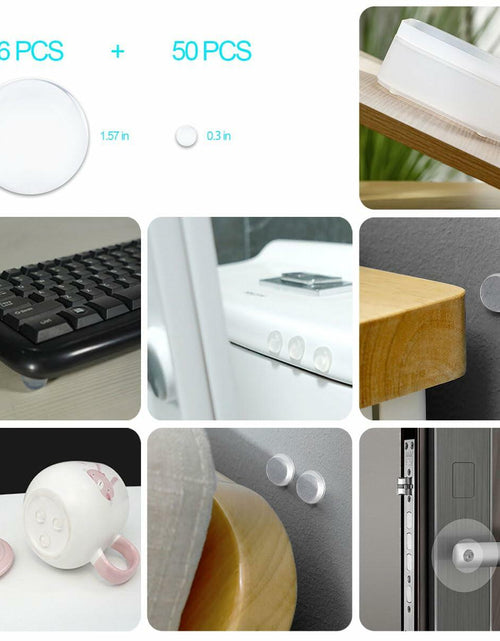 Load image into Gallery viewer, 56 pcs Clear Self Adhesive Door Stoppers Set Wall Protectors 1.57x0.33"
