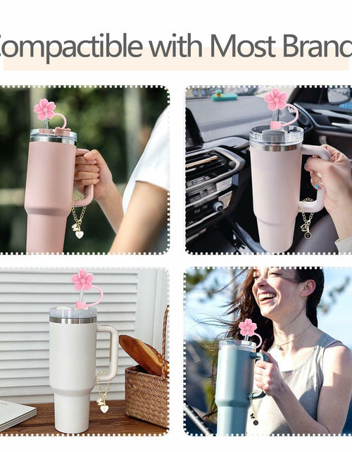 Load image into Gallery viewer, Sloworld 4PCS Straw Covers for Stanley 30/40oz + 2PCS J Letter Charms

