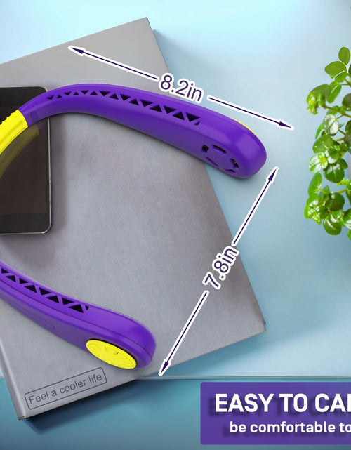 Load image into Gallery viewer, NinetinGel Neck Fan USB Rechargeable Purple Portable Indoor Outdoor Travel
