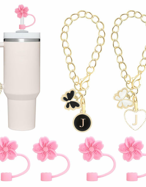 Load image into Gallery viewer, Sloworld 4PCS Straw Covers for Stanley 30/40oz + 2PCS J Letter Charms
