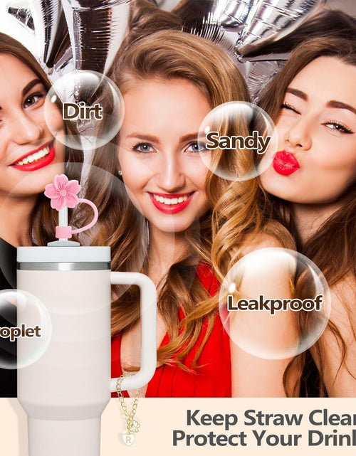 Load image into Gallery viewer, Sloworld 4PCS Straw Covers for Stanley 30/40oz + 2PCS J Letter Charms
