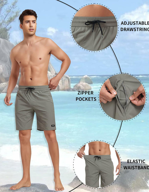 Load image into Gallery viewer, Seaskin Mens Quick Dry Swim Trunks Board Shorts Gray Size XS

