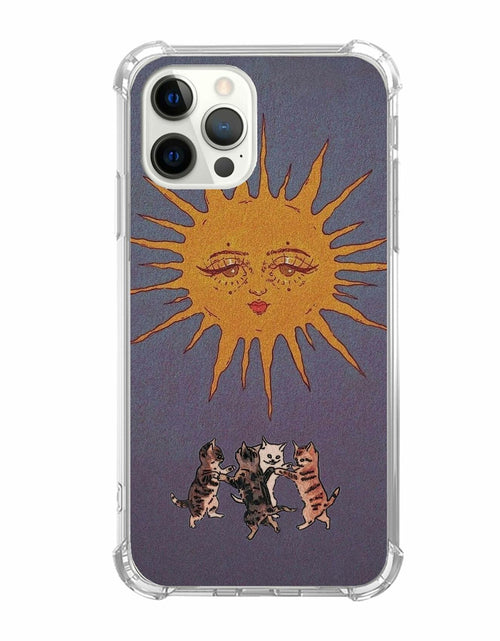 Load image into Gallery viewer, Rewput Hippie Sun Dancing Cats Phone Case for iPhone 15 Pro
