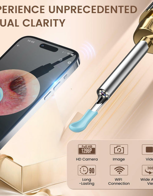 Load image into Gallery viewer, P8 Ear Cleaner Camera 1296P HD WiFi Otoscope Light Gold New
