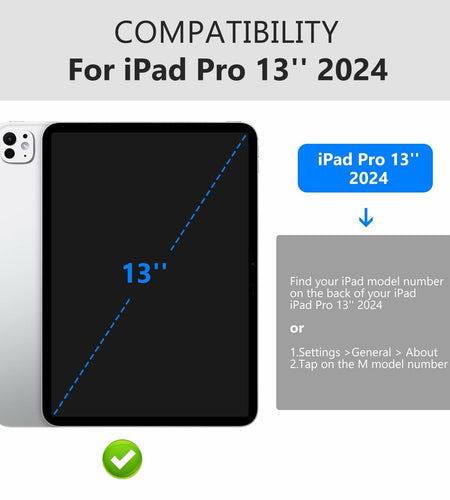 CoBak Case for iPad Pro 13 Inch 2024 7th Gen Slim Hard Black Cover