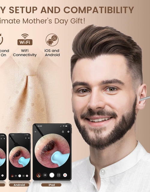 Load image into Gallery viewer, P8 Ear Cleaner Camera 1296P HD WiFi Otoscope Light Gold New
