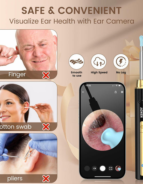Load image into Gallery viewer, P8 Ear Cleaner Camera 1296P HD WiFi Otoscope Light Gold New
