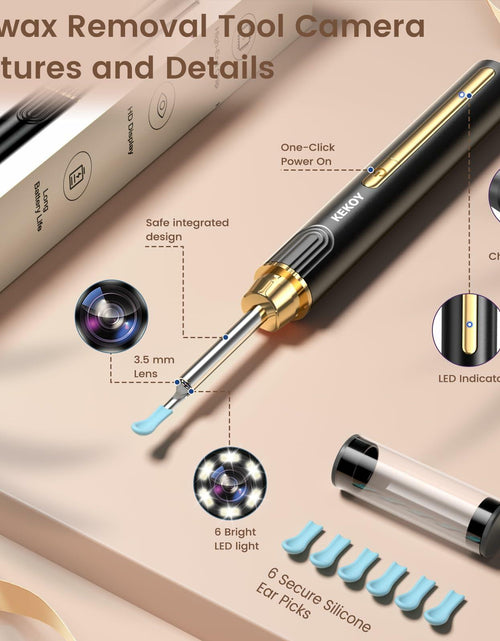 Load image into Gallery viewer, P8 Ear Cleaner Camera 1296P HD WiFi Otoscope Light Gold New
