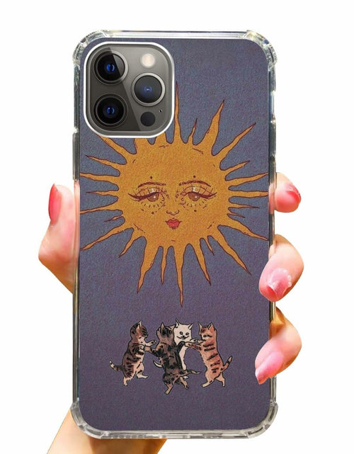 Load image into Gallery viewer, Rewput Hippie Sun Dancing Cats Phone Case for iPhone 15 Pro
