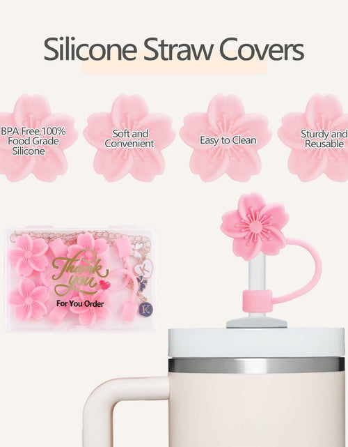 Load image into Gallery viewer, Sloworld 4PCS Straw Covers for Stanley 30/40oz + 2PCS J Letter Charms
