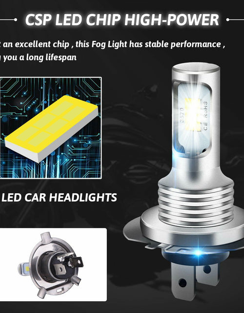 Load image into Gallery viewer, GKmow 2PCS H4 LED Fog Lights – 4000LM CREE, 3570 2SMD, White, Universal Fit
