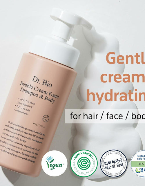 Load image into Gallery viewer, Dr.Bio Bubble Cream Foam Shampoo &amp; Body Wash 15.87oz All-in-One Cleanser
