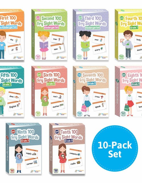 Load image into Gallery viewer, Little Champion 1,000 Sight Word Flashcards PreK-3rd Grade 10-Pack Set

