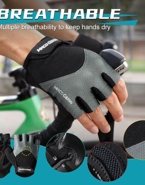 Load image into Gallery viewer, WTACTFUL Half Finger Cycling Gloves for Men/Women – Workout &amp; Biking, Black L
