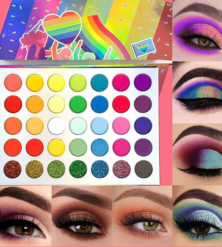 Jutoe 35-Color Eyeshadow Palette – Matte, Shimmer, Waterproof, Long-Lasting