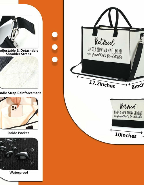 Load image into Gallery viewer, Retirement Gifts Canvas Tote &amp; Makeup Bag Set for Women - 2 Pcs New

