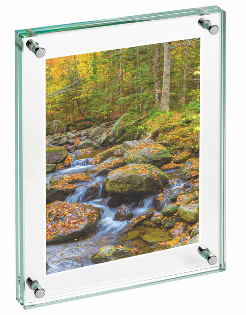 Load image into Gallery viewer, Clear Tempered Glass Floating Frame 5x7in Double Sided Photo Block 2 Pack
