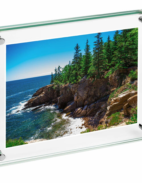 Load image into Gallery viewer, Clear Tempered Glass Floating Frame 5x7in Double Sided Photo Block 2 Pack
