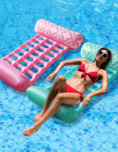 Load image into Gallery viewer, 2 Pack Adult 4-in-1 Pool Floats, Inflatable Multi-Purpose Pool Floaties
