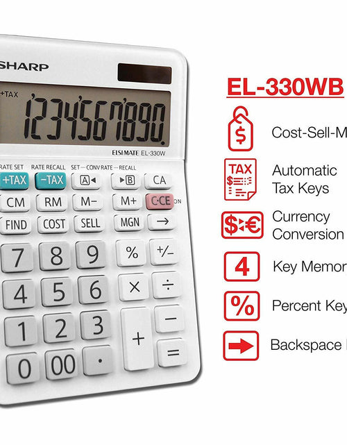 Load image into Gallery viewer, Sharp EL-330WB Calculator Dual Power Solar Battery 1 Pack New

