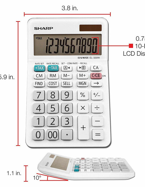 Load image into Gallery viewer, Sharp EL-330WB Calculator Dual Power Solar Battery 1 Pack New
