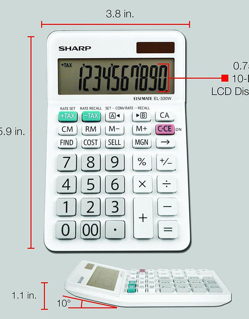 Load image into Gallery viewer, Sharp EL-330WB Calculator Dual Power Solar Battery 1 Pack New
