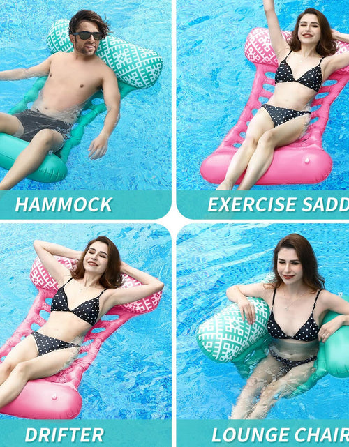 Load image into Gallery viewer, 2 Pack Adult 4-in-1 Pool Floats, Inflatable Multi-Purpose Pool Floaties
