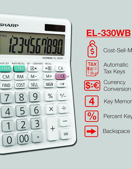 Load image into Gallery viewer, Sharp EL-330WB Calculator Dual Power Solar Battery 1 Pack New
