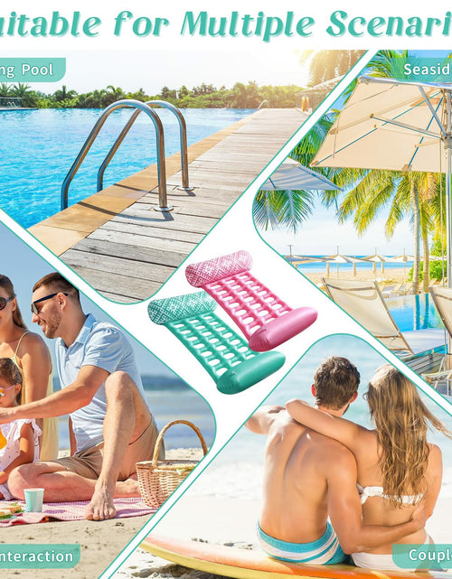 Load image into Gallery viewer, 2 Pack Adult 4-in-1 Pool Floats, Inflatable Multi-Purpose Pool Floaties

