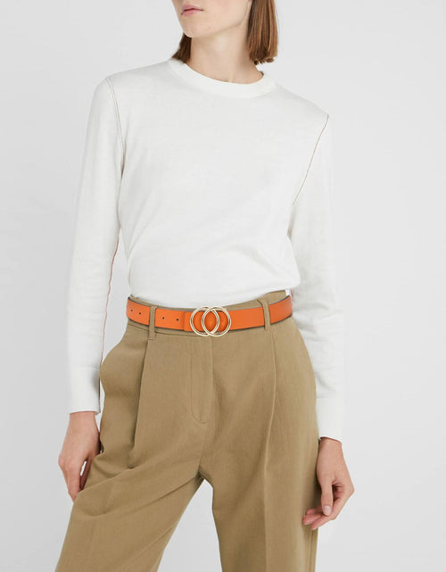 Load image into Gallery viewer, CR Womens Leather Belt 1.3" Reversible 2 Colors Casual Jeans Dress
