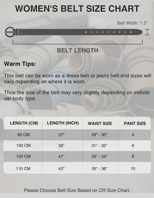 Load image into Gallery viewer, CR Womens Leather Belt 1.3" Reversible Casual Jeans Dress
