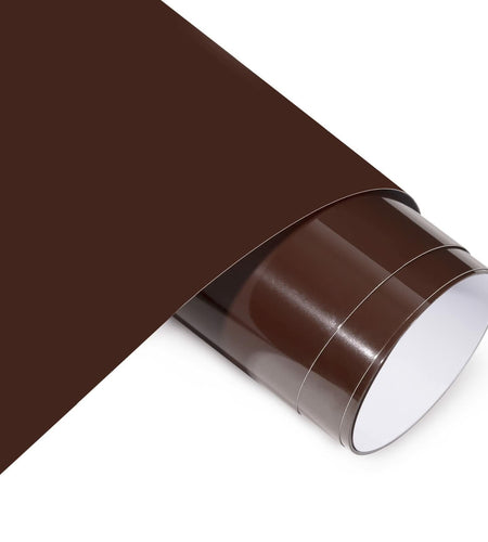 AHIJOY Heat Transfer Vinyl 12"x15ft Chocolate Brown HTV Iron-On for Garments