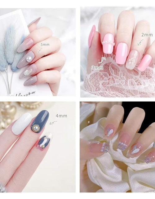 Load image into Gallery viewer, Nail Art Pearls Flatback Charms Mixed Sizes Gold Silver White - 2 Boxes
