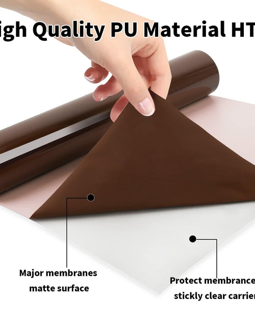 Load image into Gallery viewer, AHIJOY Heat Transfer Vinyl 12"x15ft Chocolate Brown HTV Iron-On for Garments
