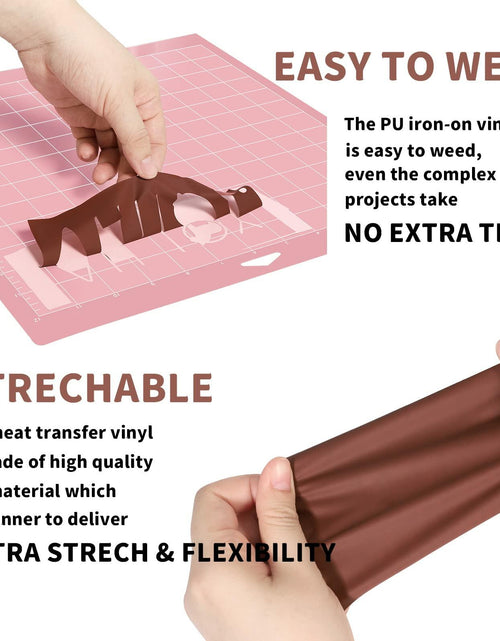 Load image into Gallery viewer, AHIJOY Heat Transfer Vinyl 12"x15ft Chocolate Brown HTV Iron-On for Garments
