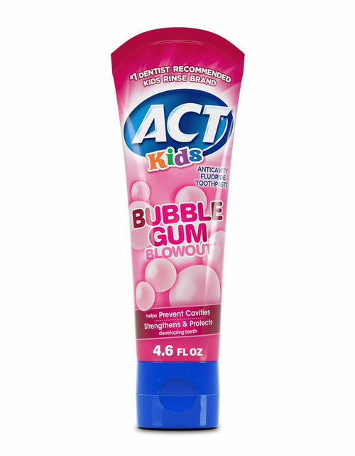 Load image into Gallery viewer, ACT Kids Anticavity Fluoride Toothpaste Bubble Gum Blowout 4.6 oz New
